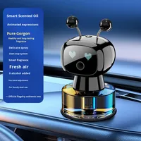 Diffuseur de parfum ultrasonique LED Pixel Expression AI pour voiture, rechargeable, ornement aromatique pour tableau de bord, démarrage et arrêt automatiques