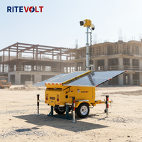 Mobiler Solarbetriebener Sicherheits-CCTV-Anhänger Intelligentes CCTV-Kamerasystem Teleskopischer Elektrischer Mast IP67 Wasserdicht 10800WH Leistung