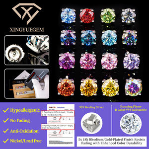 Vente en gros de <span class=keywords><strong>boucles</strong></span> <span class=keywords><strong>d</strong></span>'<span class=keywords><strong>oreilles</strong></span> clous tendance en <span class=keywords><strong>argent</strong></span> <span class=keywords><strong>925</strong></span> avec diamants VVS et moissanite, à fermoir à vis, pour hommes et femmes - Product Image 4