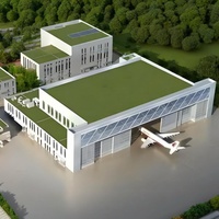 Hangar d'avion en structure métallique, bâtiment métallique préfabriqué moderne pour l'entretien et le stockage à l'aéroport
