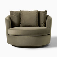 Fauteuil d'appoint inclinable luxueux pour salon chambre convertible moderne tufté en bois métal plastique loisirs