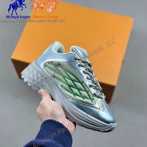 Chaussures de sport décontractées en cuir véritable de haute qualité 2025 pour la course et la marche, avec lacets souples et semelle épaisse, tendance mode - Product Image 2