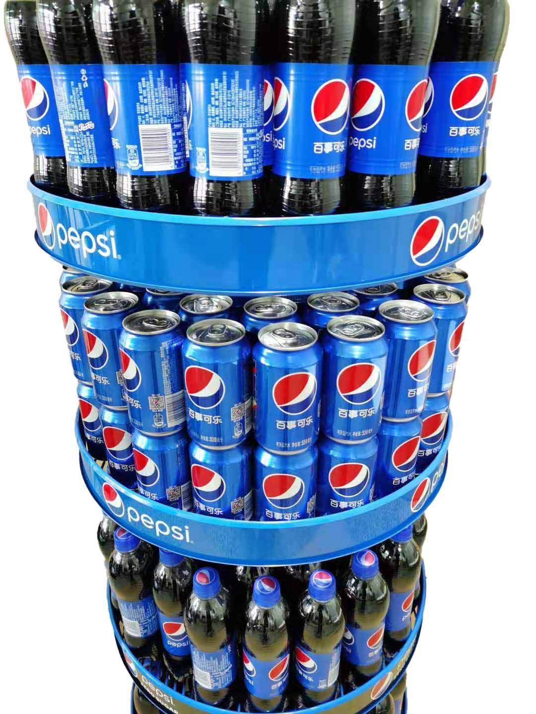 Customized Double-Sided Beverage Juice Display Stands Supermarket Rack — view 2