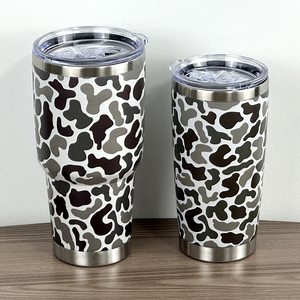 Custom 20oz Stainless Steel Tumbler with Camo Pattern Magnetic Slider Lid Double Wall Insulated <b>Coffee</b> Cup for Outdoor Travel - Product Image 2