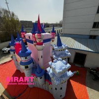 Le tunnel gonflable de tente de château, a annoncé la tente gonflable de château de terrain de jeu des enfants de bâtiment