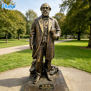 Maßgefertigte Lebensgroße Gegossene Bronze Moderne Berühmte Persönlichkeits-Skulptur Charles <span class=keywords><strong>Darwin</strong></span> Statue mit Sehr Detaillierter Schnitzerei für Öffentliche Plätze HUIYI - Product Image 2