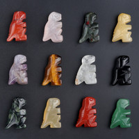 Cristal Naturel Sculpté Dinosaure 1 Pouce Miniature Animal Micro-Paysage Petit Ornement Pierre Libre Thème Animal Fourniture Transfrontalière