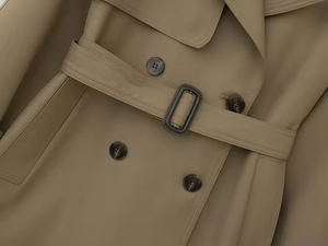 <span class=keywords><strong>Trench</strong></span>-coat <span class=keywords><strong>court</strong></span> <span class=keywords><strong>kaki</strong></span> de haute qualité pour <span class=keywords><strong>femme</strong></span> avec ceinture et veste élégante - Product Image 5