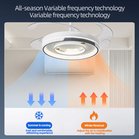 Ventilateur de plafond LED moderne de haute qualité pour salon et chambre à coucher, 42 pouces, trois températures de couleur réglables, télécommande