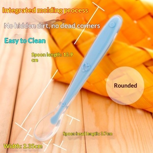 Cuchara de Silicona para Bebés con Contenedor, Cuchara Suave con Mango para Recién Nacidos, <span class=keywords><strong>Vajilla</strong></span> con Diseño Sólido - Product Image 4