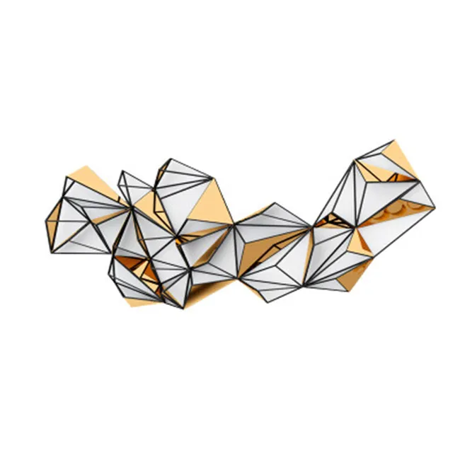 Bar and Lobby 3D Background Gold Geometry Polygon Wall Decoration