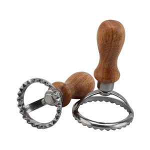 Cortador de repostería con mango de madera, rueda de prensa para Pasta, herramientas para Pasta para hacer albóndigas - Product Image 3