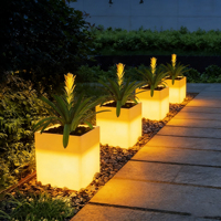 Lampe de sol LED étanche en forme de pot de fleurs, luminaire suspendu contemporain pour terrasse, cour et jardin