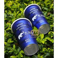 Gobelet en plastique personnalisé de 24 oz en PP avec étiquetage moulé, impression UV, pour boissons froides à emporter (soda, café, jus, thé au citron, boba) avec manchon unique
