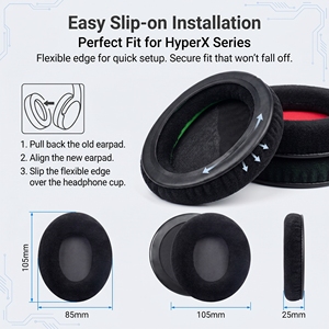 Professional Flannel Earpads Replacement for Cloud1/I/2/II/3/III/Pro/Core/Alpha/Alpha S/Flight/Stinger/Mix/CloudX Headphones - Product Image 6