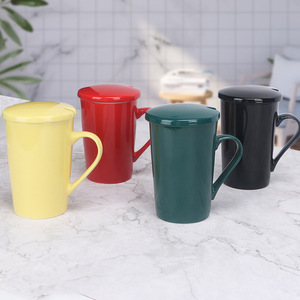 Taza de Cerámica Creativa Personalizada Resistente a Altas Temperaturas, Apta para Microondas, con Tapa y Cuchara para Parejas, para Leche, Oficina, Hogar, Regalo - Product Image 2