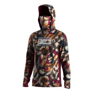 Chemise de pêche à séchage rapide avec sublimation UPF 50, chemise de performance à manches longues avec capuche et masque facial pour la pêche - Product Image 1