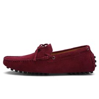 Mocassins de conduite personnalisés pour hommes, grandes tailles 39-49, en cuir microfibre, chaussures à plateforme avec fermeture à lacets, empeigne en cuir souple