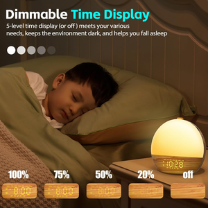 Taşınabilir elektrikli elektronik gece uyku bebek çocuk akıllı sağlık ses beyaz gürültü makinesi uyandırma işık lambası Sunrise çalar saat - Product Image 5