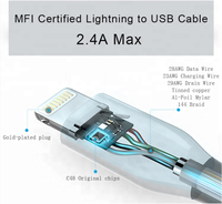 Grosir Asli 1m 20w untuk iphone16 kabel Usb 8 pin Mfi bersertifikat Data kabel pengisian cepat untuk Iphone15 16
