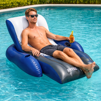 Fauteuil gonflable de luxe pour adulte avec accoudoirs, porte-gobelet et dossier, lit flottant pour piscine, loisirs aquatiques et relaxation