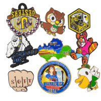 Broches et badges en métal doré personnalisés avec logo du fabricant, style antique, moderne, Feng Shui, traditionnel, ange, imprimés en typographie