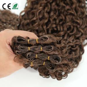 Venta al por mayor de cabello humano 100% Genius Weft 12A, cutícula cruda, rizado, ultrafino, onda profunda, Genius Weft Remy, cabello humano invisible en paquete. - Product Image 1