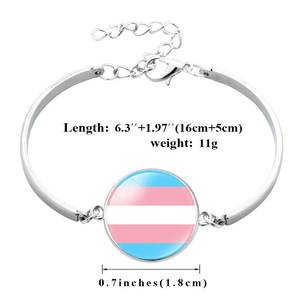Fabricante LGBTQ Gay Pride Rainbow Flag Design Charm Cabochon de cristal LGBT <span class=keywords><strong>Love</strong></span> Is <span class=keywords><strong>Love</strong></span> Wins More <span class=keywords><strong>Love</strong></span> Less <span class=keywords><strong>Hate</strong></span> Bangle Bracelet - Product Image 4