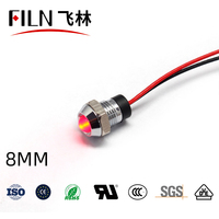 Feux de signalisation métalliques en acier inoxydable FILN 8 mm, feux LED pour vélo, gradation 12 V, IP67, rouge, bleu, blanc, CE TUV pour voyant lumineux