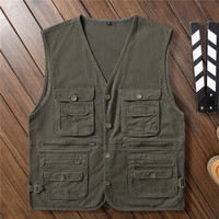 Dernier design de veste sans manches confortable et tendance, col en V, veste de sport unie, veste utilitaire pour la chasse et la pêche, veste pour homme