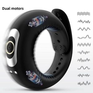 Verstelbare Siliconen Trillingshaanring Voor Heren Waterdicht Verwarmingsslot Voor Delay Ejaculatie Penisring - Product Image 3