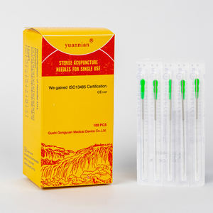 เข็มฝังเข็มปราศจากเชื้อพร้อมหลอด100ชิ้นแบบด้ามจับทำจากสเตนเลสถักแบบแห้ง - Product Image 1