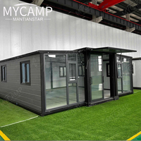 Maison préfabriquée pliable et extensible de luxe moderne de 40 pieds, maison préfabriquée mobile isolée et résistante aux ouragans de 20 pieds avec mobilier