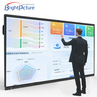 Tableau blanc interactif intelligent pour salle de classe et réunions, sans projecteur, écran tactile 4K LCD LED 75 pouces, 20 points de contact, 48MP