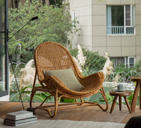 Fauteuil de salon d'extérieur en rotin PE, chaise d'appoint en osier en forme d'œuf pour patio, balcon, salon