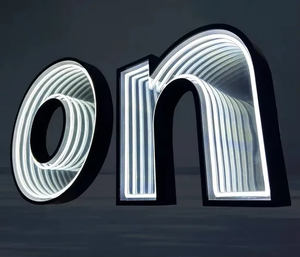 Neon Sign Bisnis LED RGB 3D <span class=keywords><strong>Infinity</strong></span> Mirror Backlit Kustom dengan Permukaan Akrilik untuk Iklan Toko yang Dipersonalisasi pada Bangunan - Product Image 3