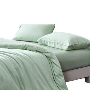 ชุดเครื่องนอนควีนไซส์ ผลิตจากใยไผ่ 100% เนื้อผ้านุ่มพิเศษ สีพื้น ปลอกผ้านวม 300 เส้นด้าย ผ้าซาติน ระบายอากาศได้ดี เย็นสบาย สำหรับงานแต่งงาน ส่งตรงจากโรงงาน - Product Image 2