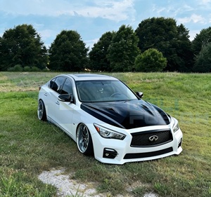 ฝากระโปรงคาร์บอน Q50 สำหรับ Infiniti Q50 V37 Q50S VQ37 ปี 2013-2024 รุ่น R แบบคาร์บอนไฟเบอร์พร้อมช่องระบายอากาศ - Product Image 5