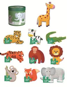 Rompecabezas de Madera de Alta Calidad para Bebés, con Diseño de Animales, Cohetes y Espacio, en Caja - Product Image 6
