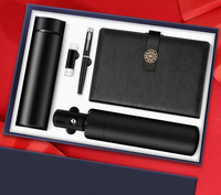 Ensemble cadeau de bloc-notes promotionnel classique haut de gamme pour les affaires avec logo personnalisé sur stylo, chargeur de batterie, parapluie, boîte cadeau