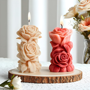 Neue Ideen Blütenblattförmige Aromatherapie-Kerzenform aus Silikongel, Rosenförmige DIY Valentinstag Handarbeit Räucherstäbchen-Diffusor - Product Image 4