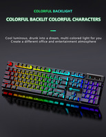 Clavier et souris de jeu filaires LEAVEN D320 mécaniques USB Type-C 104 touches RGB avec touches programmables