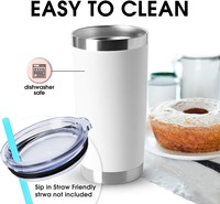 LIHONG Gobelets isothermes 20oz en acier inoxydable avec couvercle, double paroi sous vide, pour café, boissons chaudes et froides, thé, voyage et extérieur