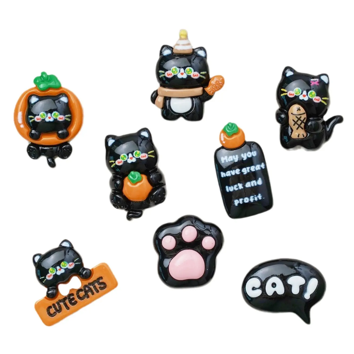 verkaufsschlager flatback kawaii schwarz tomate kitty harz kunst handwerklich für creme klebstoff handyhülle diy schlüsselanhänger auto dekoration