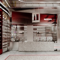 Comptoir de présentation moderne pour pharmacie, design en marbre, comptoir de pharmacie en acier inoxydable, vitrine de pharmacie