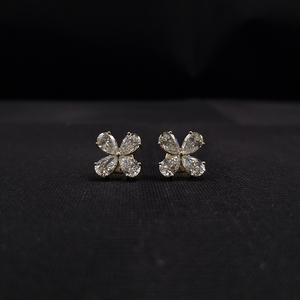 Pendientes de diamantes de platino para mujer, piedras de corte brillante solitario clásico, joyería fina para boda, compromiso, uso diario - Product Image 2