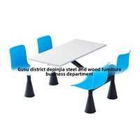 Ensemble de table et de chaises de cantine commerciale Urable, 4 places, mobilier de restaurant pour quatre personnes