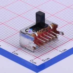 SSSF125300 Slide Switch Through hole Component (THT) Switch Double Pole Three Throw Rectangle Pin Header PC Pin 13mm - Product Image 1