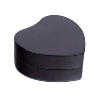 Boîte à bijoux en bois laqué en forme de cœur personnalisée, boîte cadeau en bois à charnière avec doublure en velours pour l'emballage de colliers et de bijoux
