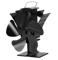 Ventilateur de poêle silencieux VODA à 5 pales, alimenté par la chaleur, avec poignée, sans électricité, à haut débit d'air, pour poêle à bois, à granulés ou à gaz